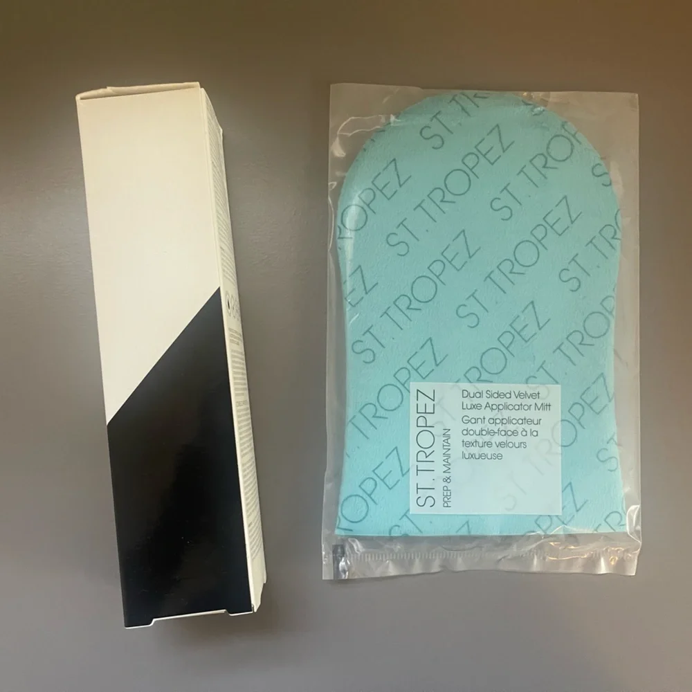 St Tropez Self Tan Luxe Body Serum and Dual Sided Velvet Luxe Applicator Mitt